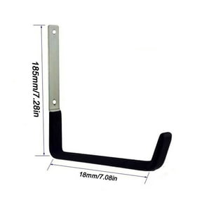 Heavy-Duty Garage Wall Storage Hooks | Metal Ladder & Long Board Tool Rack |for Bikes & Garden Tools | Includes Screws for Easy Installation