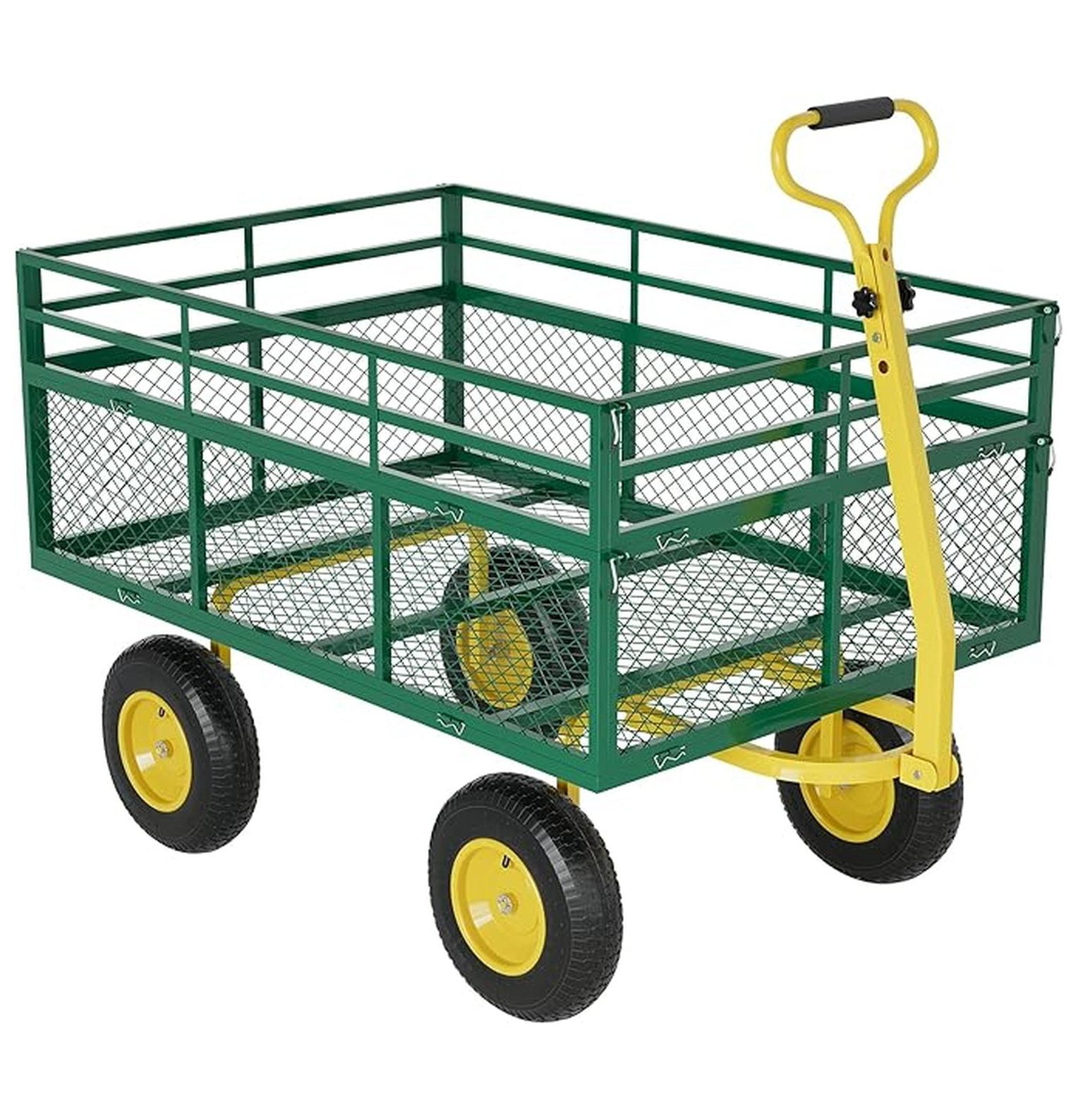 Ffe Carts Heavy Duty Garden Cart Wagon 1400 Lbs Capacity, 3-in-1 Steel Utility ...