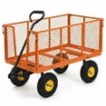 thumbnail image 1 of Heavy Duty Garden Cart On Wheels 1100lbs Steel Garden Cart, Heavy Duty Utility Wagon with Removable Sides, 180° Rotating Anti-Slip Handle,10in All Terrain Wheels, 1 of 7