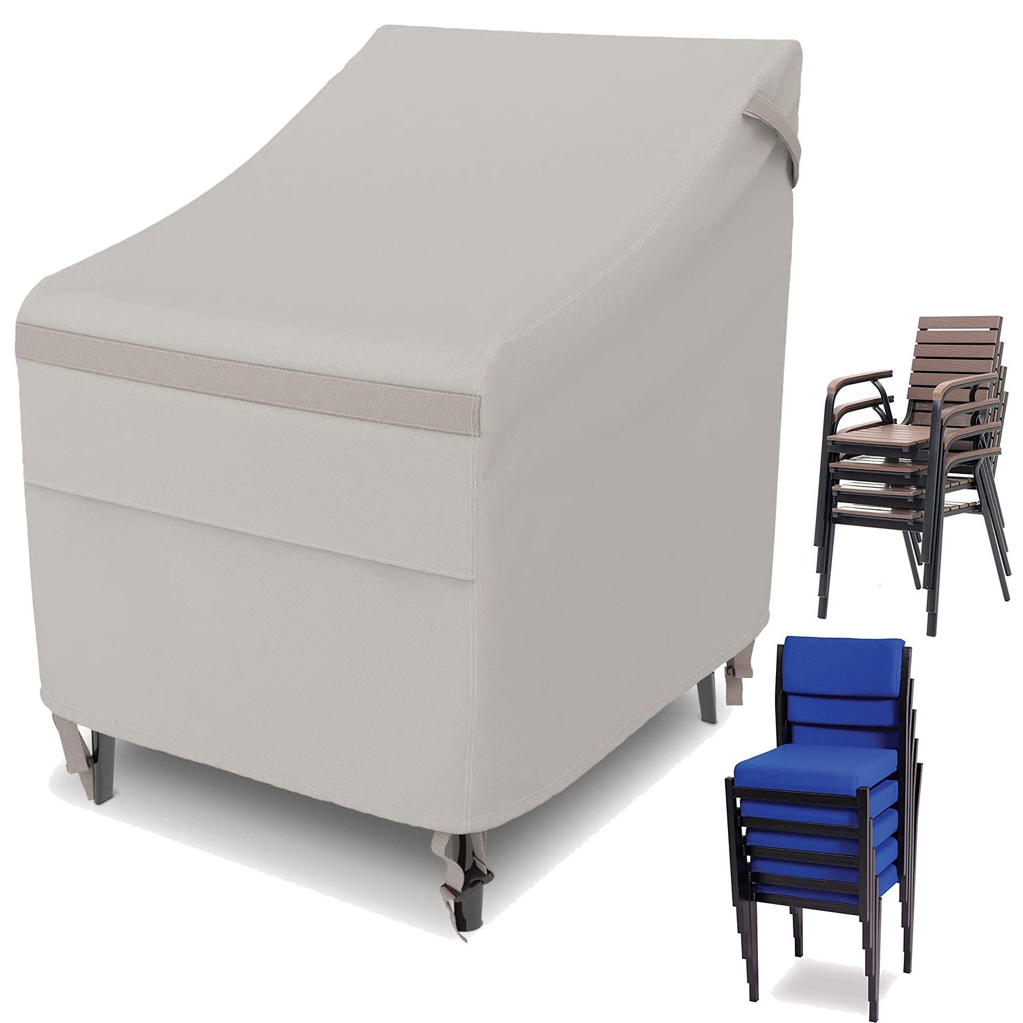 HeavyDuty Garden Chair Covers, 600D Patio Stacking Chair Cover for