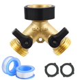 Heavy Duty Garden Faucet Splitter Hose Splitter with ShutOff Valves