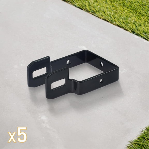 Heavy Duty Garden Fence Bracket Set, 5 Pieces Metal Steel Connectors for Post and Panel Connection