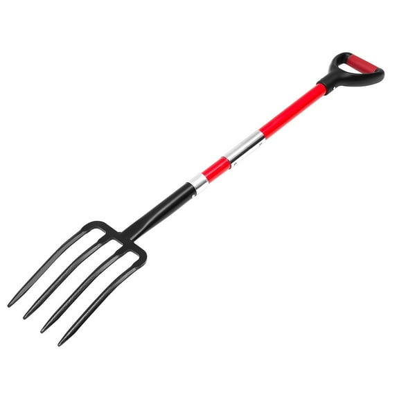 Heavy Duty Garden Fork with 45" Fiberglass Handle Digging and Spading Pitchfork for Tough Soil