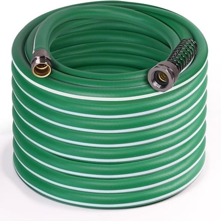 Heavy Duty Garden Hose 100 ft – Outdoor Water Hose with Solid Fitting - Flexible, Kinkless, Lightweight Garden Hose for Lawn Watering, Car Washing - Burst 500 Psi (100 ft)