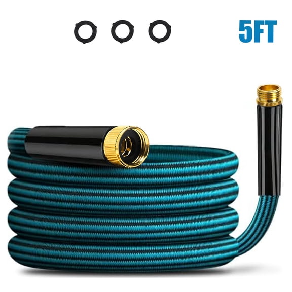 Heavy Duty Garden Hose, 5 FT Flexible PVC Water Hose, Kink-Resistant, Leak-Resistant with 3/4" GHT Fittings