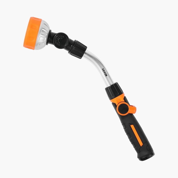 Heavy Duty Garden Hose Wand 15-Inch Long with 8 Adjustable Spray Patterns, 180 Swivel Head, Durable Aluminum Alloy & Rubber Handle, Leak-Free 3/4 Inch Hose Connector, Thumb Control Water Flow