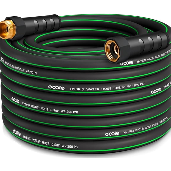 Heavy Duty Garden Hose with Non and Expandable Flexible Water 50ft, Blackgreen