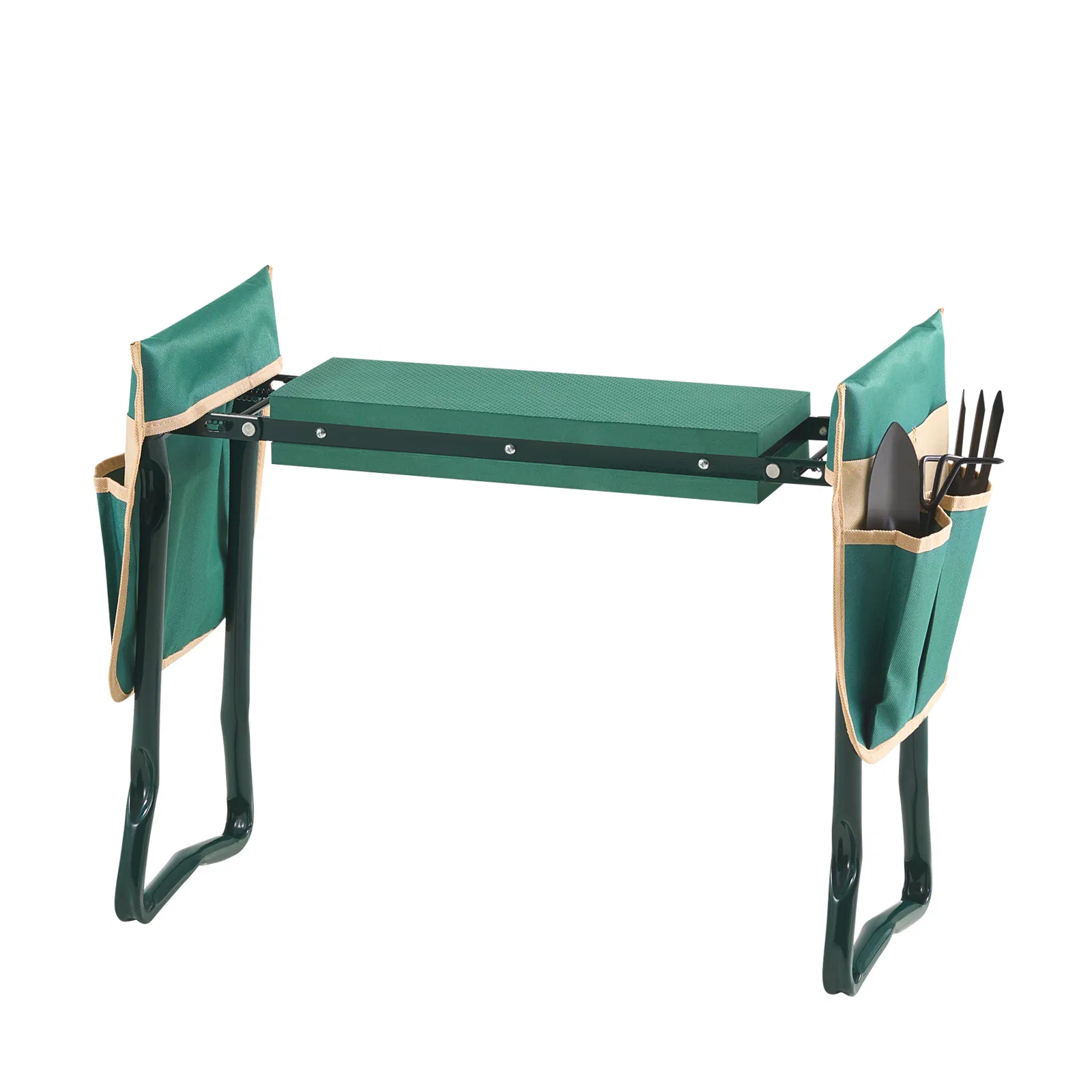 Heavy Duty Garden Kneeler and Seat with 6-Inch Wide Kneeling Pad,Portable Folding Bench for Pain Relief,Includes 2 Tool Bags Ideal for Seniors and Gardeners