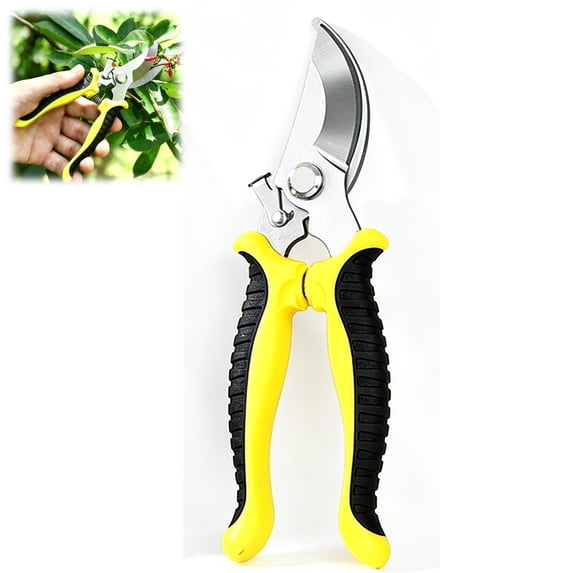 Heavy Duty Garden Pruning Shears, Sharp Stainless Steel Blades, Comfort Grip Plant Clippers for Branches and Flowers