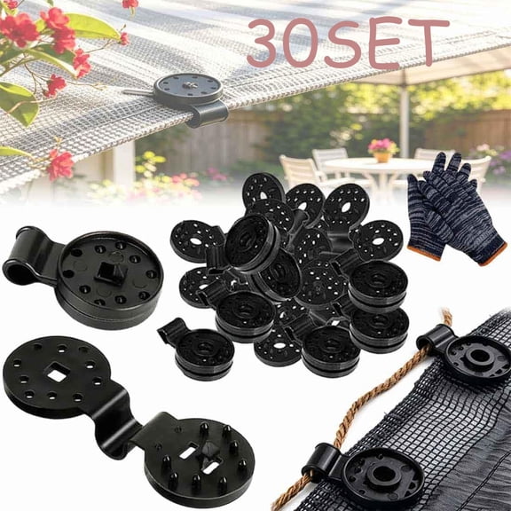 Heavy Duty Garden Tarp Clips Set, 2026 New Shade Cloth Clips for Sunshade Netting, Reusable Round Plastic Lock Grip for Windproof Gardening Netting, Awning Greenhouse Fabric Fasteners
