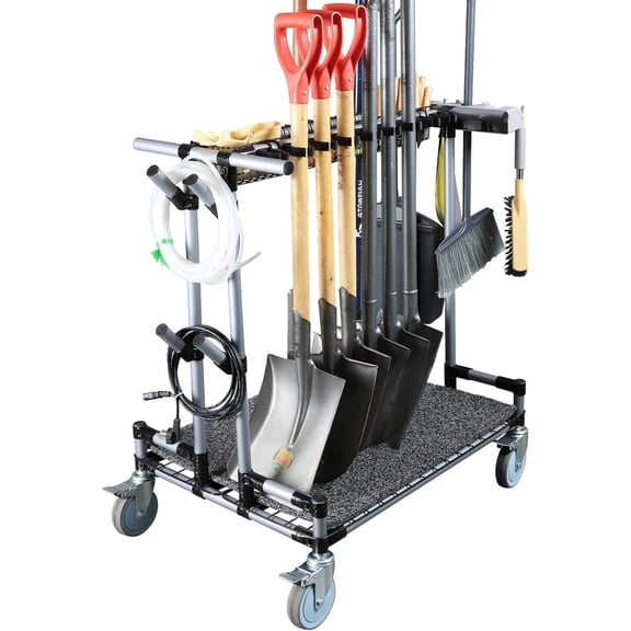 Heavy Duty Garden Tool Organizer Cart Ideal for Gardening Upgraded 5 Inch Wheels Lawn Sand Long Handle Storage various Garage Rack