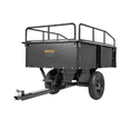 thumbnail image 1 of Heavy Duty Garden Wagon Cart On 4-Wheels, Steel Tow Behind Dump Cart,750 Lbs Garden Utility Carts with Removable Sides, 15 Cu.Ft. Utility Trailer for Lawn/Garden Mower, Tractor, ATV, UTV, 1 of 3