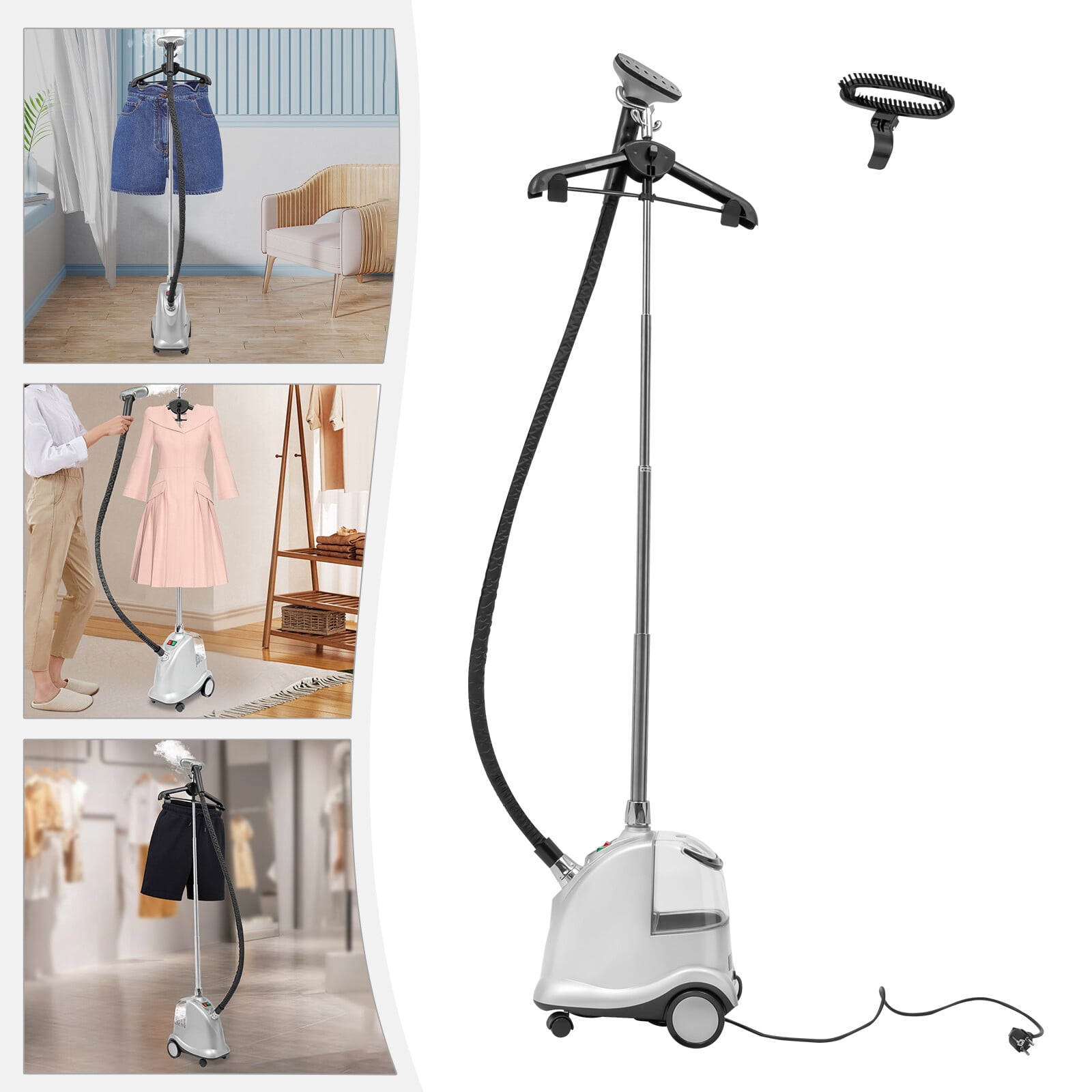Heavy Duty Garment Clothes Steamer 1800w Standing Clothes Steamer Clothes Hanger 37*23*42 cm for Iron Suits, Shirts, Skirts