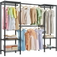 thumbnail image 1 of Heavy Duty Garment Rack  Clothing Rack for Hanging Clothes  Extra Large Closet  Freestanding Wardrobe Closet Organizer and Storage with Hanger Rods  Extendable from to ft, 1 of 4
