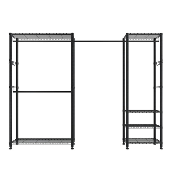 Heavy Duty Garment Rack with Storage Shelves, 800 lbs Capacity Steel Frame Freestanding Clothes Rack, Wardrobe Closet for Bedroom, Clothing Store, Hallway