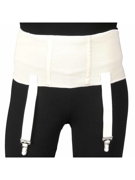 Heavy Duty Garter Belt for Compression Stockings, White, Large