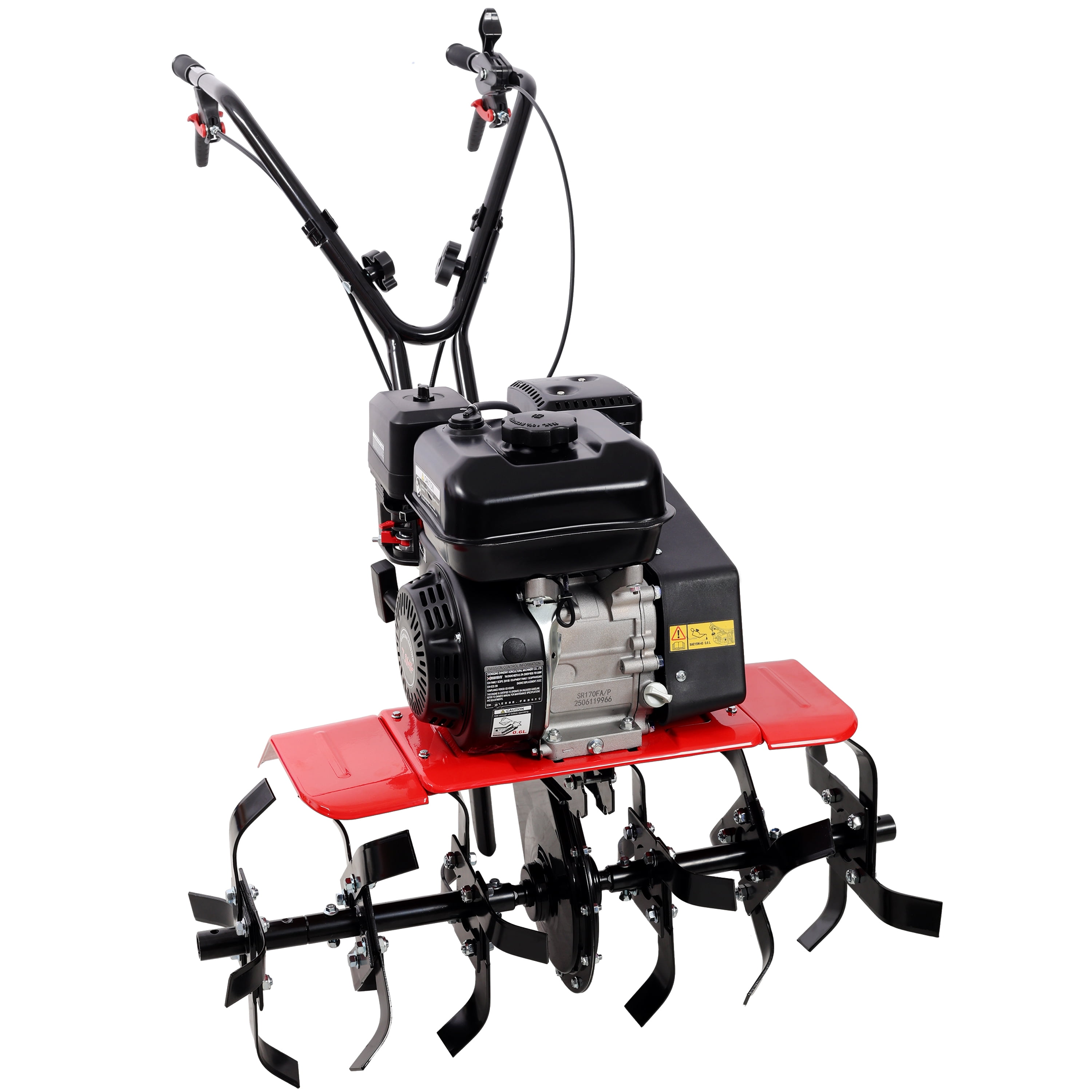 Heavy Duty Gas Garden Tiller, 7HP 212CC Engine, 32.5in Wide 10in Deep Cultivator with 6 Blades for Soil Preparation