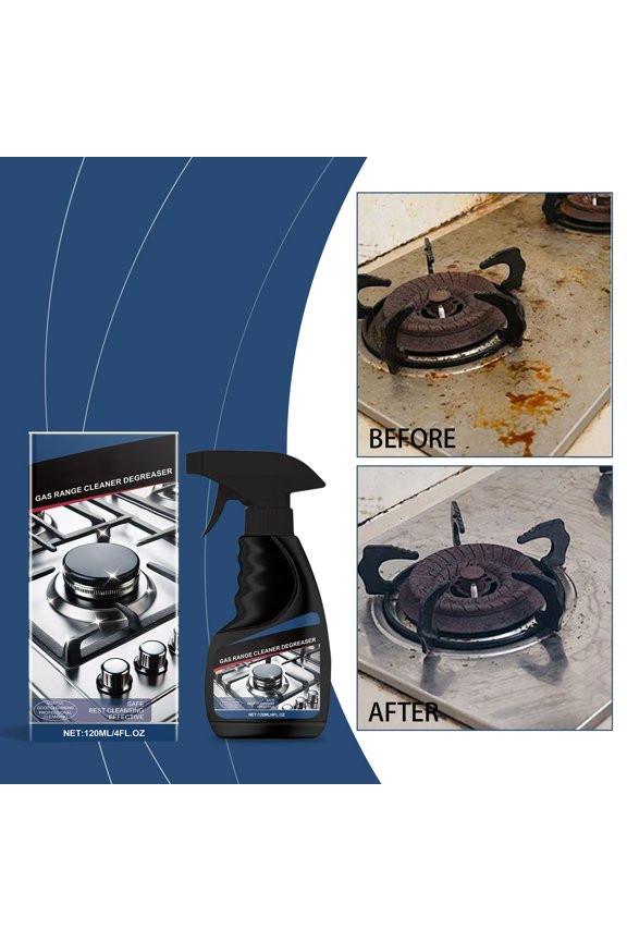 Heavy Duty Gas Range & Stove Top Cleaner and Degreaser Effective Clean Up Kitchen Oil Stains,Grease & Grime Remover, Kitchen Cooktop Cleaning Spray Color