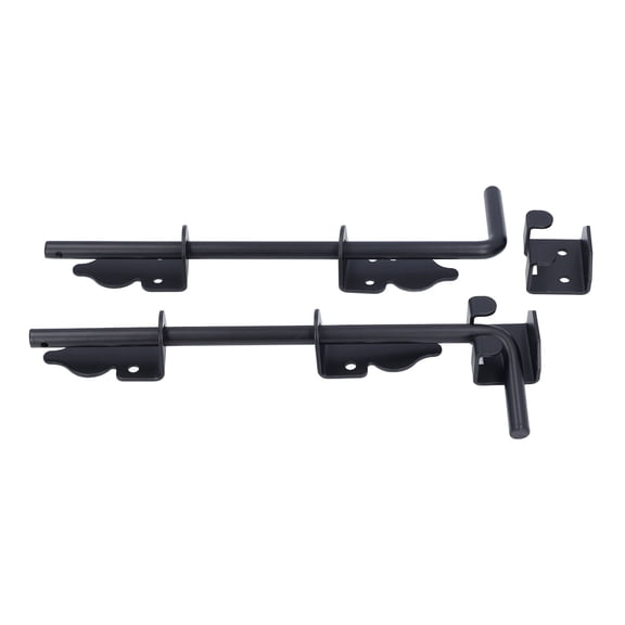 Heavy Duty Gate Ground Latch Drop Rod Hardware Latch for Double Wood Fence Metal Doors - 12 inches / 30.5 cm, 2 Pack