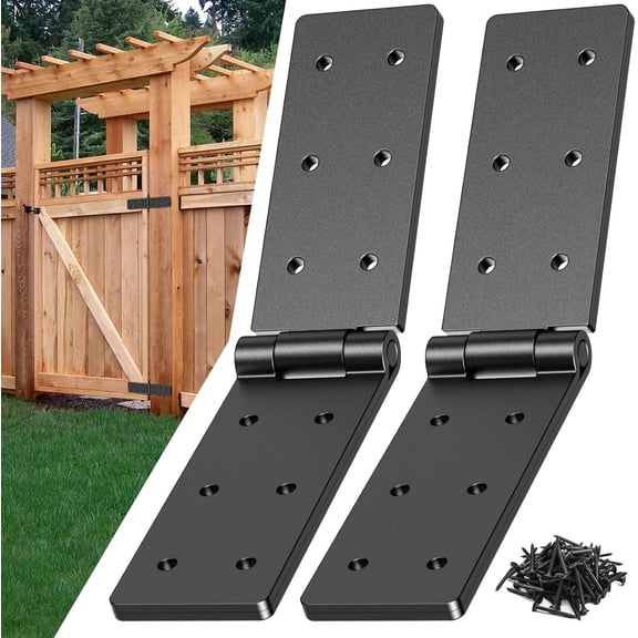 Heavy Duty Gate Hinges 270 Adjustable for Fence Barn Door, Double Layer Folding Hinges with Screws, 2 count Heavy Duty Hinges Kit