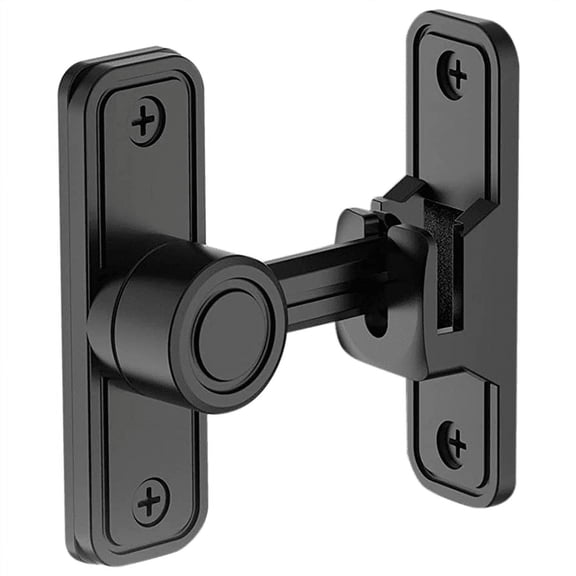 Heavy Duty Gate Latches 90 Degree Right Angle Barn Door Lock Anti-Theft Sliding Latch for Garden Black