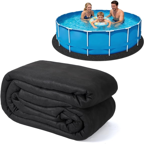 Heavy Duty Geotextile Pool Liner Pad for Above Ground Pools – Non-Woven, Puncture & Weed Resistant, Eco-Friendly, UV Resistant, Ground Shield, Extends Liner Life – Round, Size: 28Ft