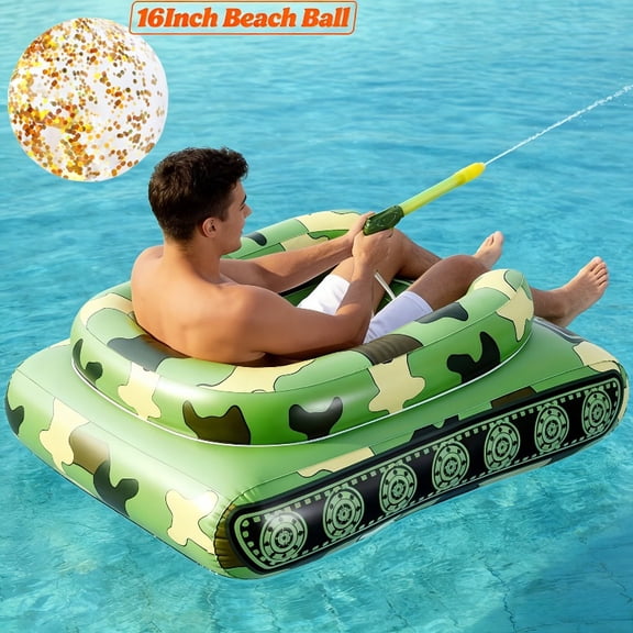 Heavy-Duty Giant Inflatable Pool Float with Spray System, Adult Water Lounge for Pool, Beach & Lake