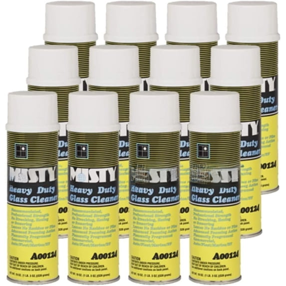 Heavy Duty Glass Cleaner - 19 oz (Case of 12) 1001482 - Professional-Strength, Foaming, Ammonia Free, Leaves No or Film Windows, Windshields, Mirrors
