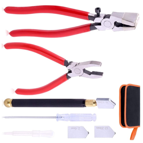 Heavy Duty Glass Cutting Tool Kits Oil Dispenser Screwdriver Glass Running Plier for Breaking Stained Glass