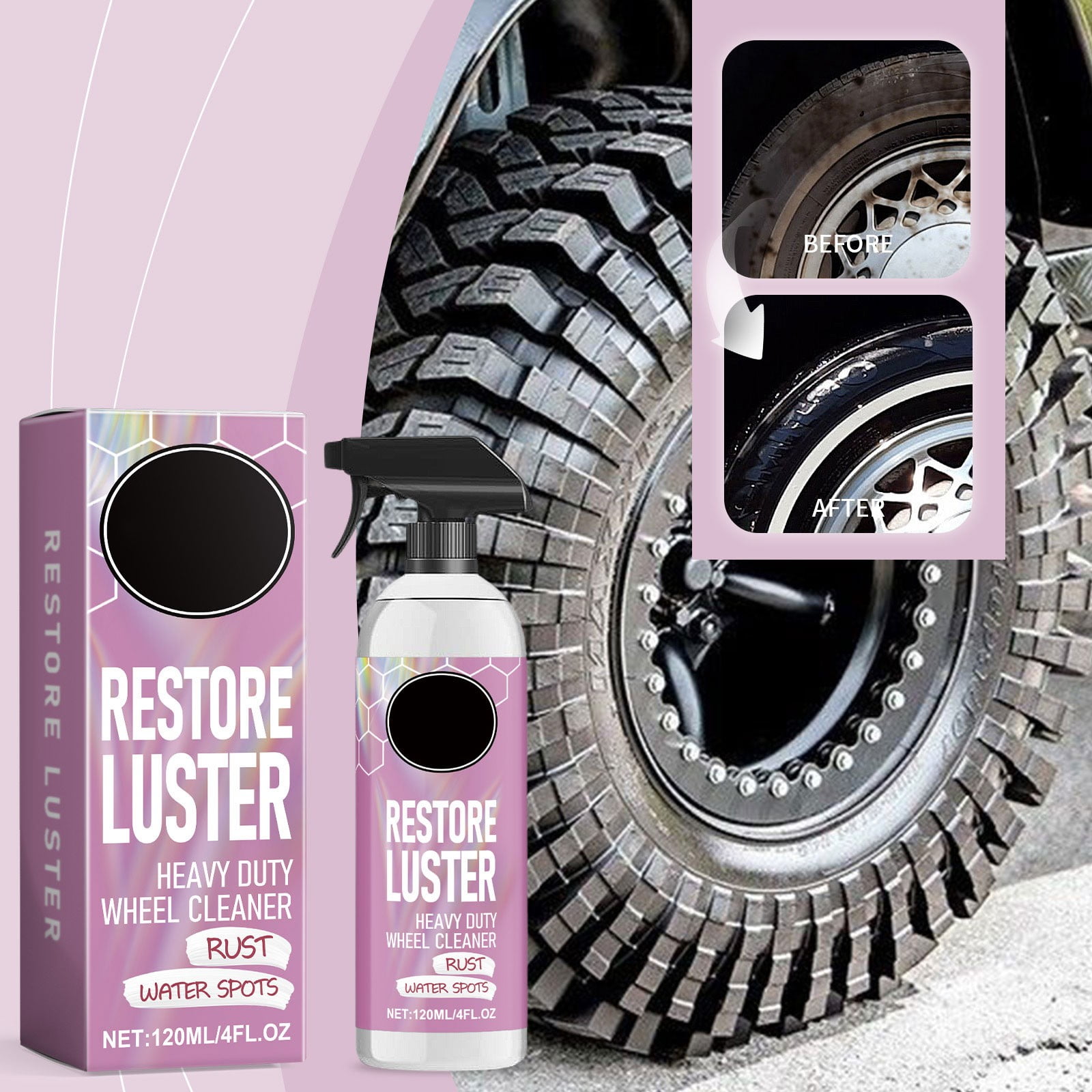 Rust Glass Heavy-Duty Glass & Wheel Cleaner - Removes Hard Water Spots, Brake ...