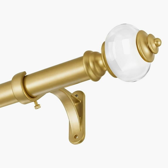Adjustable 1-inch Diameter Heavy Duty Gold Curtain Rod, 72 to 144 inches