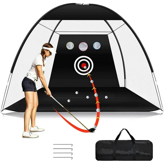 Heavy Duty Golf Practice Net - 10x7ft Swing Training Aid with Target and Carry Bag for Backyard Driving Chipping - Men Kids Indoor Outdoor Sports Game