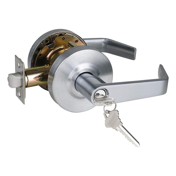 Heavy Duty Grade 2 Keyed Entry Door Lever, Finished ADA Handle, UL 3 Hour Fire Rated Ergonomic Lever for Exterior Door and Front Door, 70mm