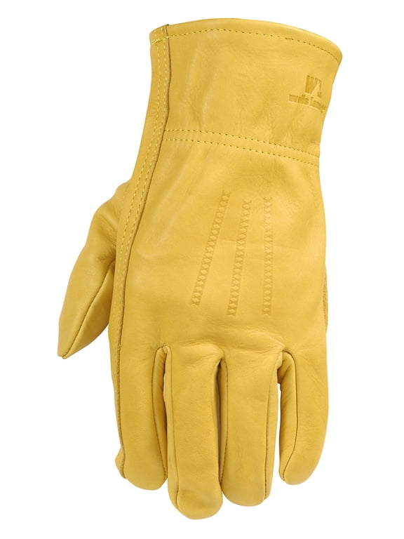 Heavy Duty Grain Cowhide Extra Wear Palm Leather Work Gloves, Saddletan