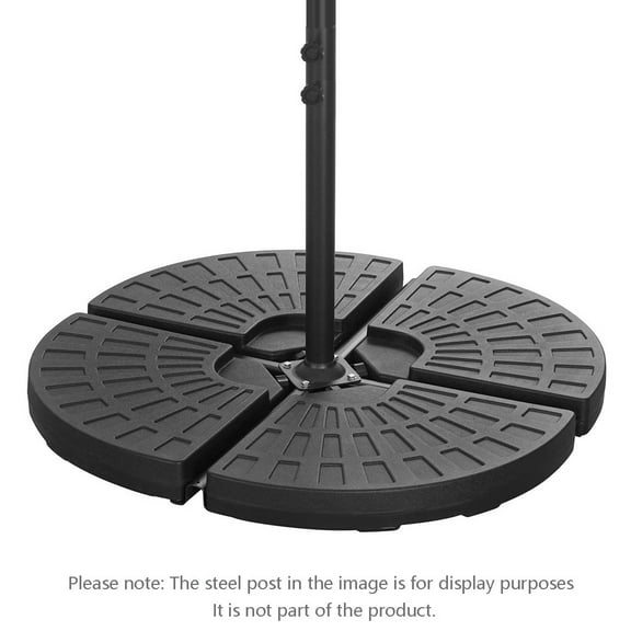 Maypex 120 lbs Outdoor Cantilever Patio Umbrella Base Offset Umbrella Stand, 4-Piece Fillable HDPE Plates for Garden Backyard Poolside in Black