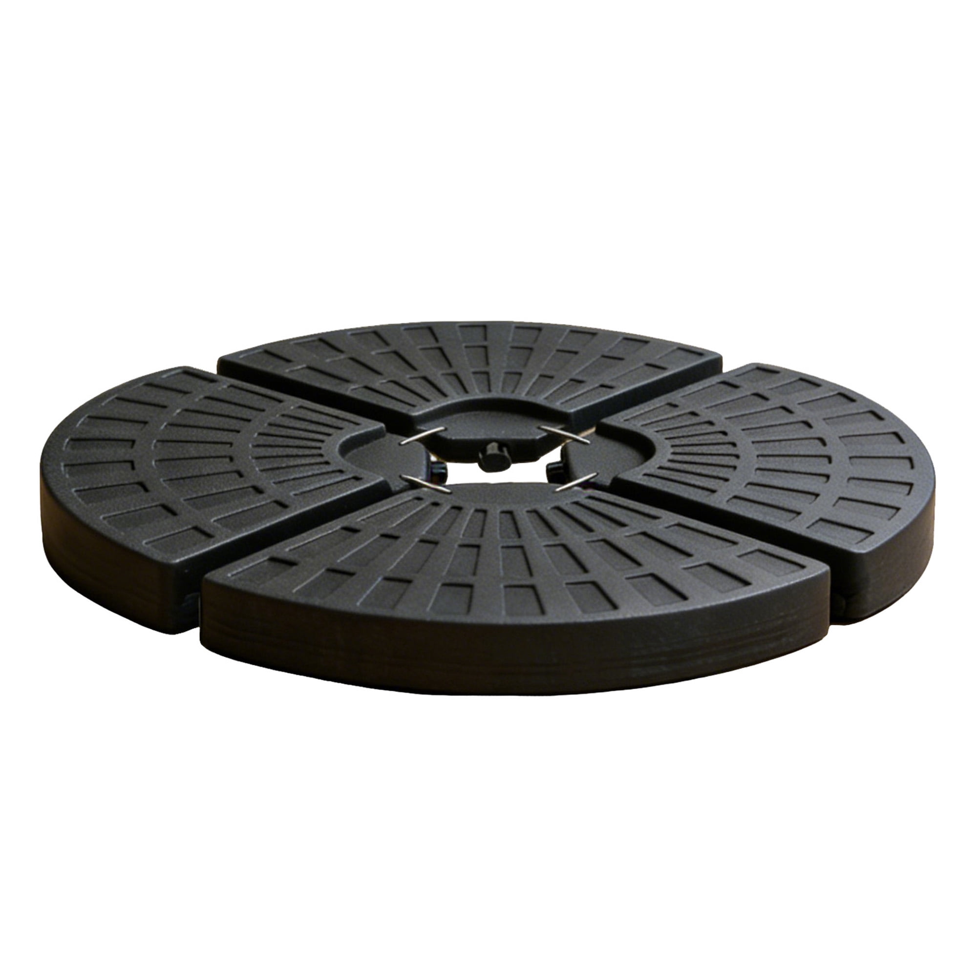 Maypex 120 lbs Outdoor Cantilever Patio Umbrella Base Offset Umbrella Stand, 4-Piece Fillable HDPE Plates for Garden Backyard Poolside in Black
