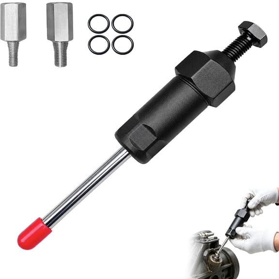 Heavy Duty Grease Fitting Cleaner Tool, 600 PSI Dual O Ring Screw Piston with M6 M8 M10 Adapters for Tractors, Excavators and Machinery