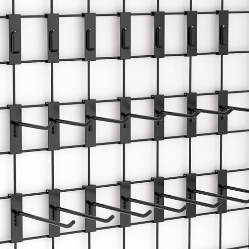 Heavy Duty Gridwall Hooks 60-Pack, 3 Sizes, Fit 3x3 Inch Gridwall Panels, Ideal for Retail Stores, , Garage