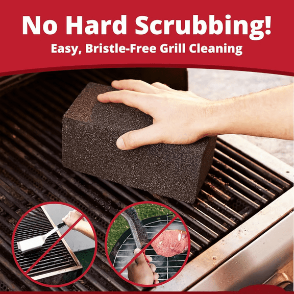 Heavy Duty Grill Cleaning Brick - The Professional-Grade Scouring Power for Tough Grease & Grime, Eco-Friendly Heavy Duty Grill Cleaning Brick - Non-Toxic, Reusable & Built to Last(1pc)