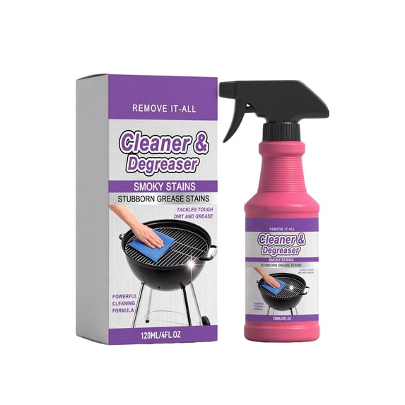 Heavy Duty Grill Degreaser Spray 120ml Multipurpose Cleaner for Outdoor BBQ Grills Ovens and Stove Tops