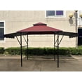 thumbnail image 1 of Heavy Duty Grill Gazebo with Double-Tiered Canopy, Side Shelves, LED Lights, Hooks & Bottle Opener for Patio, Backyard & Garden, 1 of 7