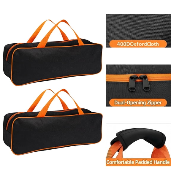 Heavy Duty Grill Tool Storage Bag, Large Capacity BBQ Utensil Organizer Carry Case, Waterproof Grill Accessory Storage for Camping RV Backyard(Orange ,2L)