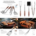 thumbnail image 1 of Heavy-Duty Grilling Accessories Rose Wooden BBQ Grilling Tools SetOutdoor Grill Set With Spatula Fork Brush And Tongs Essential Accessories For Barbecue And Grill. Ideal Gift For Men, 1 of 7