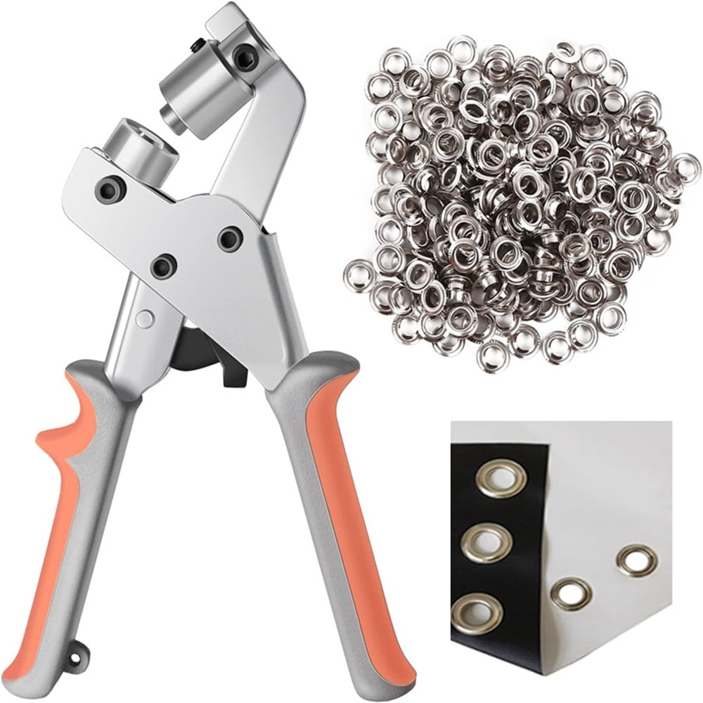 Heavy-Duty Grommet kit (3/8) Includes a Bag, 500pcs Eyelet and Grommet Tool kit for DIY Tarp Ring Repair and Installation.