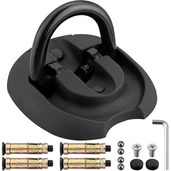 Heavy-Duty Ground Anchor with Spacious Internal Storage for Multiple Chain Locks, Perfect for Motorcycle and Bike Security - Features Reliable Fastening Points and Convenient Foldable Design
