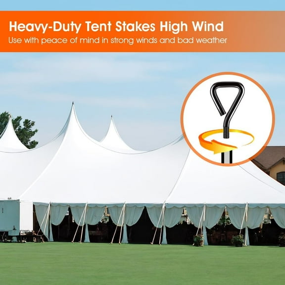 Heavy Duty Ground Anchors for Camping Tents, Canopies, Sheds, and More - 16 Pack