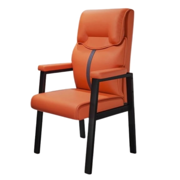 Heavy Duty Guest Chair Leather Reception Chairs with Padded Arm and Wide Backrest,Executive Office Desk Chair No Wheels for Meeting Waiting Room