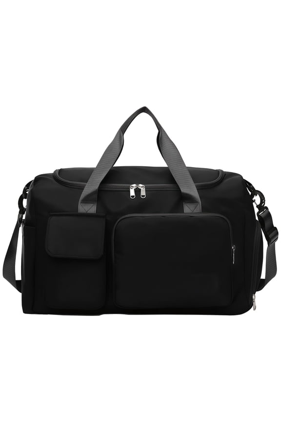 Heavy Duty Gym Bag Black, Workout Bag for Women and Men, Oxford Training Duffel with Shoe Compartment, Dry Wet Separation, Weight Backpack for Training, Great for Travel and Swimming