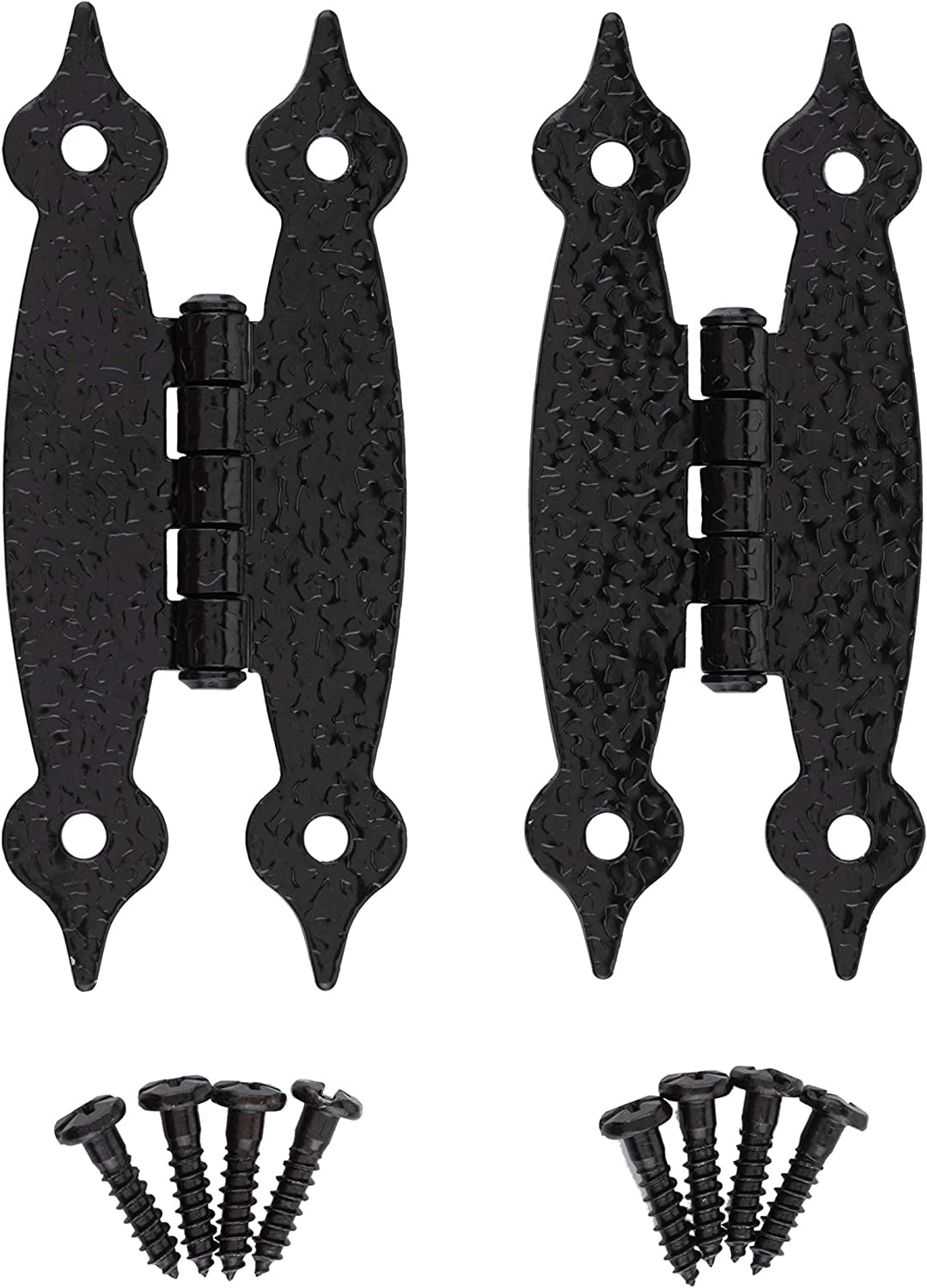 Heavy Duty Hammered Black H Type Door Hinges 3 7/16" High x 1