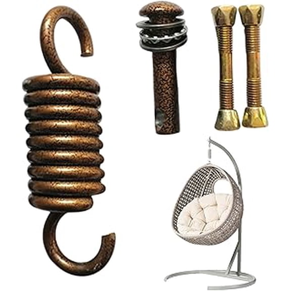Heavy Duty Hammock Spring Kit, Rustproof Stainless Steel, Large Load Bearing for Swing Chair Boxing Bag, Patio Balcony(Brown)